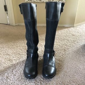 Black Timberland Suede & Leather Knee High Boots